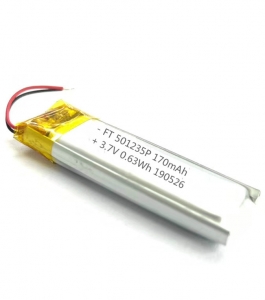 3,7 V 170mAh Bluetooth-Player wiederaufladbare Lithium-Ionen-Polymer-Batterie ft501235p