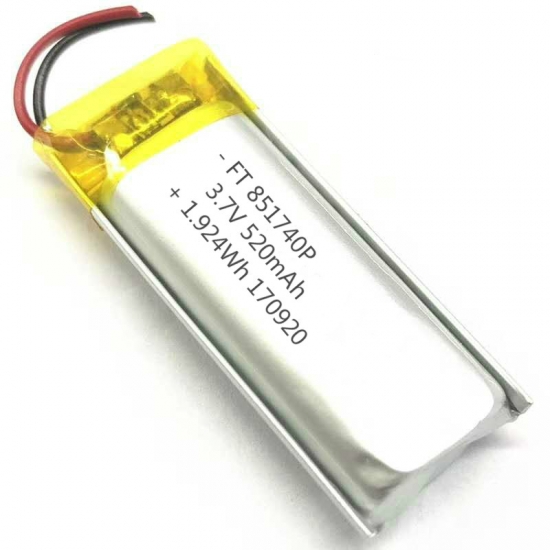 3,7 V Lithium-Ionen-Akku 520 mAh Li-Po 801740 aus wiederaufladbarem Polymer