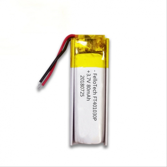 3,7 v 80 mah lihtium polymer batterie ft401030p