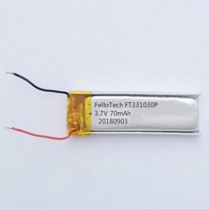 3,7 v 70 mah wearbale lithium polyme batterie ft331030p