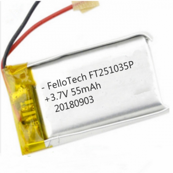 3,7 v 55 mah wearbale lithium polyme batterie ft251035p