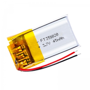 3,7 v 45 mah wearbale lithium polyme batterie ft351020p